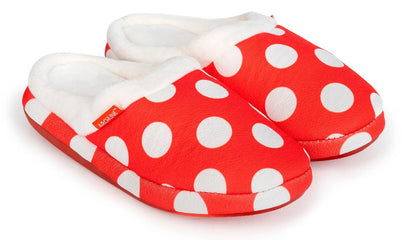 ARCHLINE Orthotic Slippers Slip On Scuffs Pain Relief Moccasins - Red Polka Dot - EUR 36 (Womens US 5)