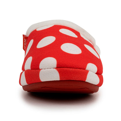 ARCHLINE Orthotic Slippers Slip On Scuffs Pain Relief Moccasins - Red Polka Dot - EUR 37 (Womens US 6)