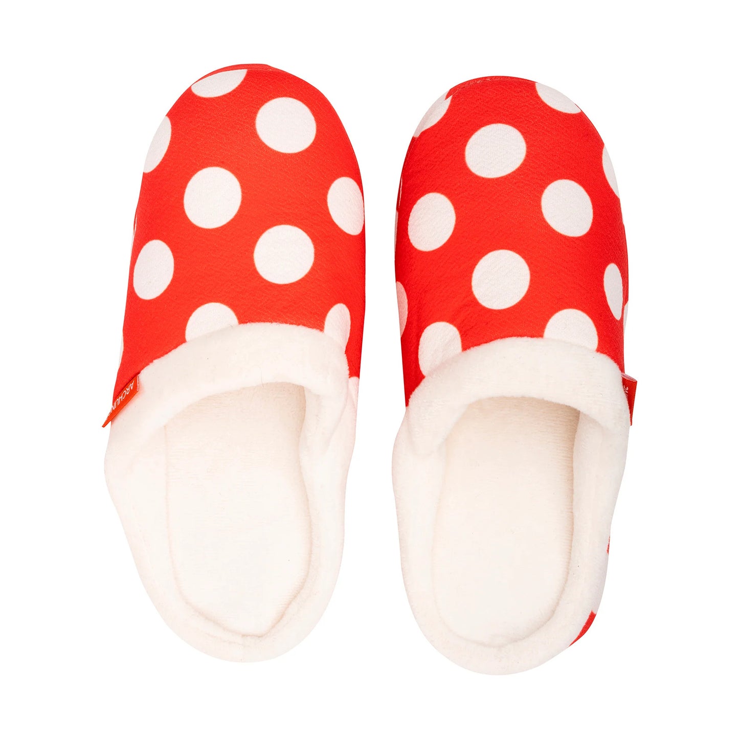 ARCHLINE Orthotic Slippers Slip On Scuffs Pain Relief Moccasins - Red Polka Dot - EUR 39 (Womens US 8)