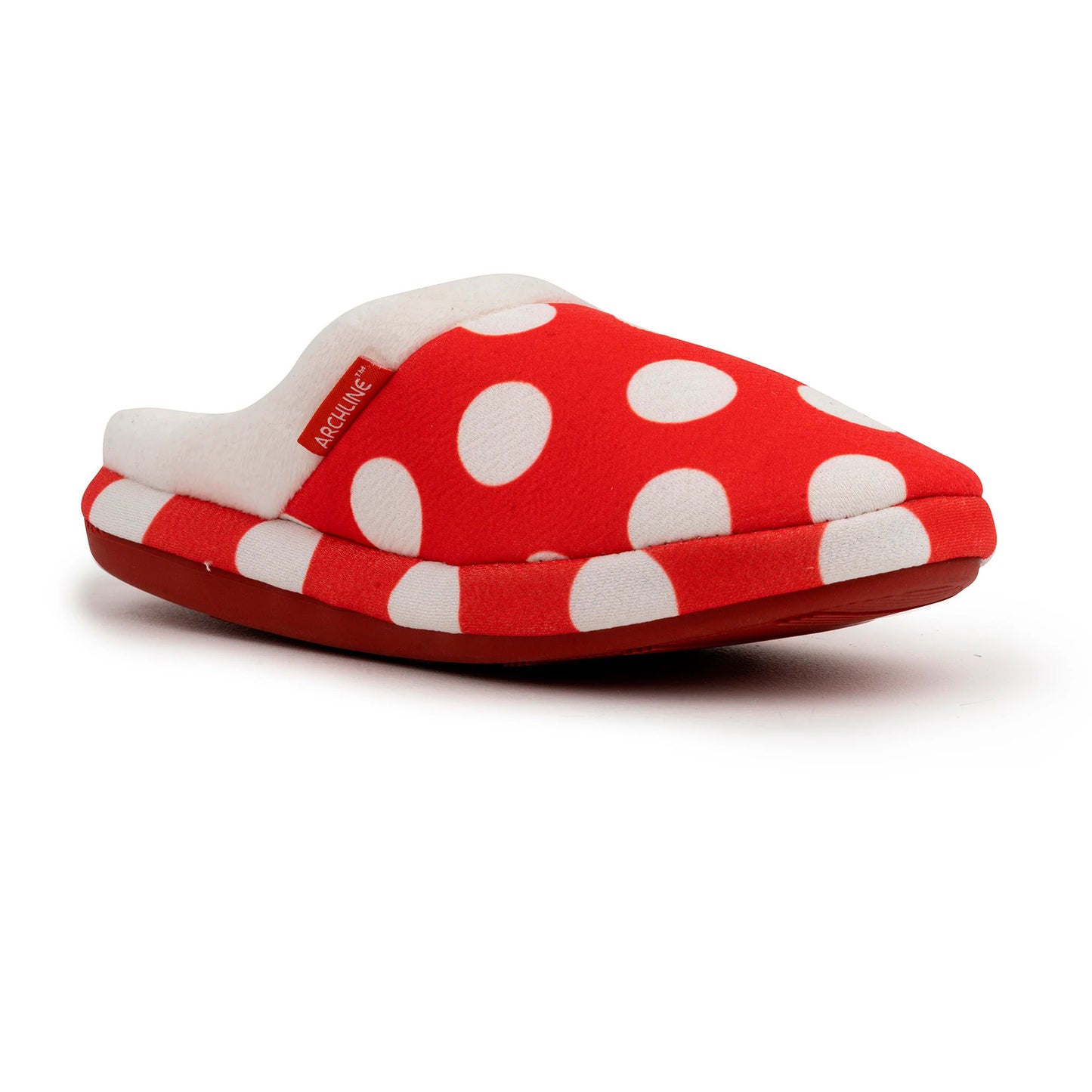 ARCHLINE Orthotic Slippers Slip On Scuffs Pain Relief Moccasins - Red Polka Dot - EUR 41 (Womens US 10)