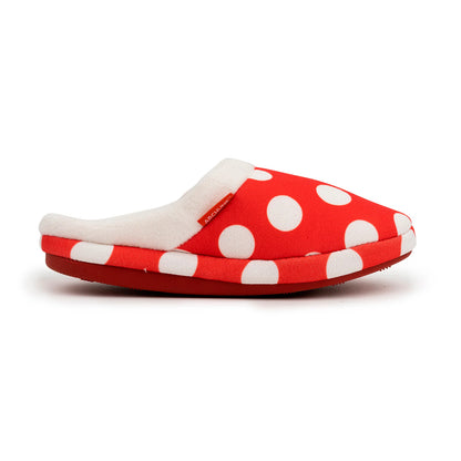 ARCHLINE Orthotic Slippers Slip On Scuffs Pain Relief Moccasins - Red Polka Dot - EUR 41 (Womens US 10)
