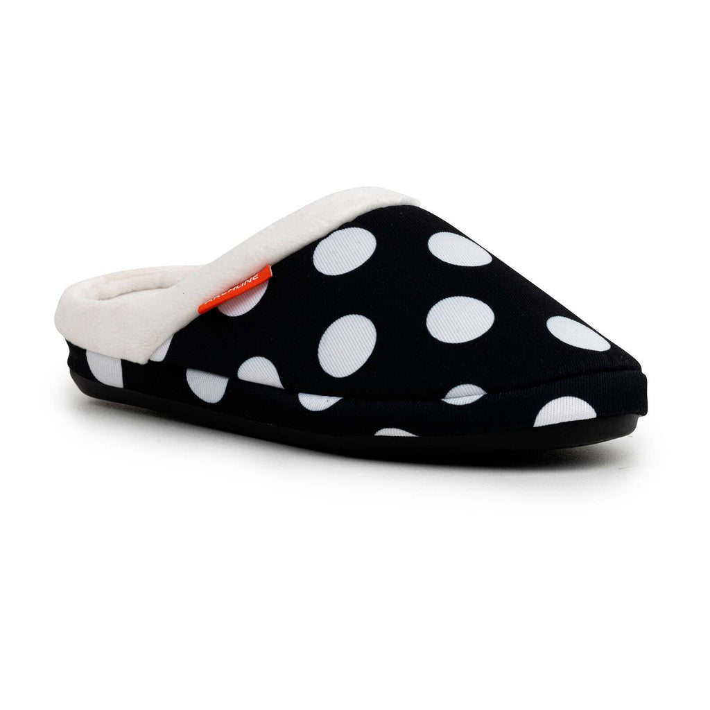 ARCHLINE Orthotic Slippers Slip On Arch Scuffs Pain Relief Moccasins - Polka Dots - EU 35