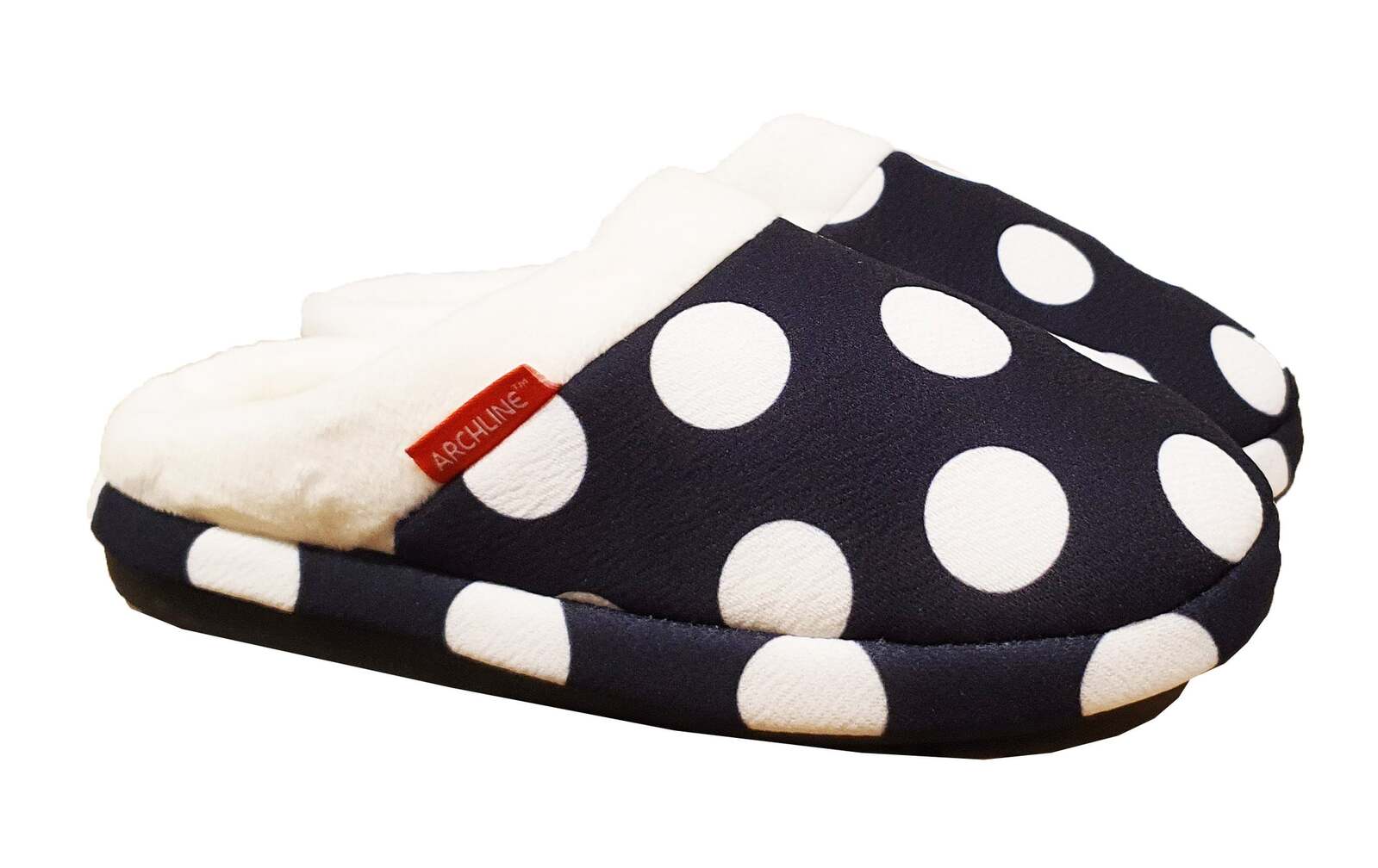 ARCHLINE Orthotic Slippers Slip On Arch Scuffs Pain Relief Moccasins - Polka Dots - EU 36 Main image