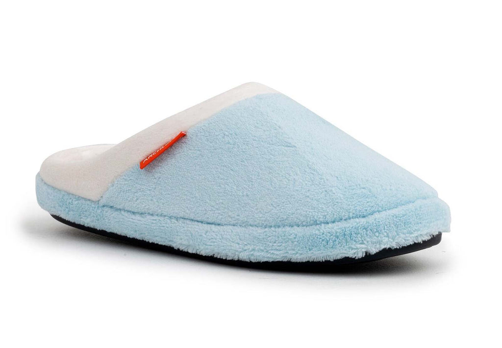 ARCHLINE Orthotic Slippers Slip On Arch Scuffs Pain Relief Moccasins - Baby Blue - EU 36