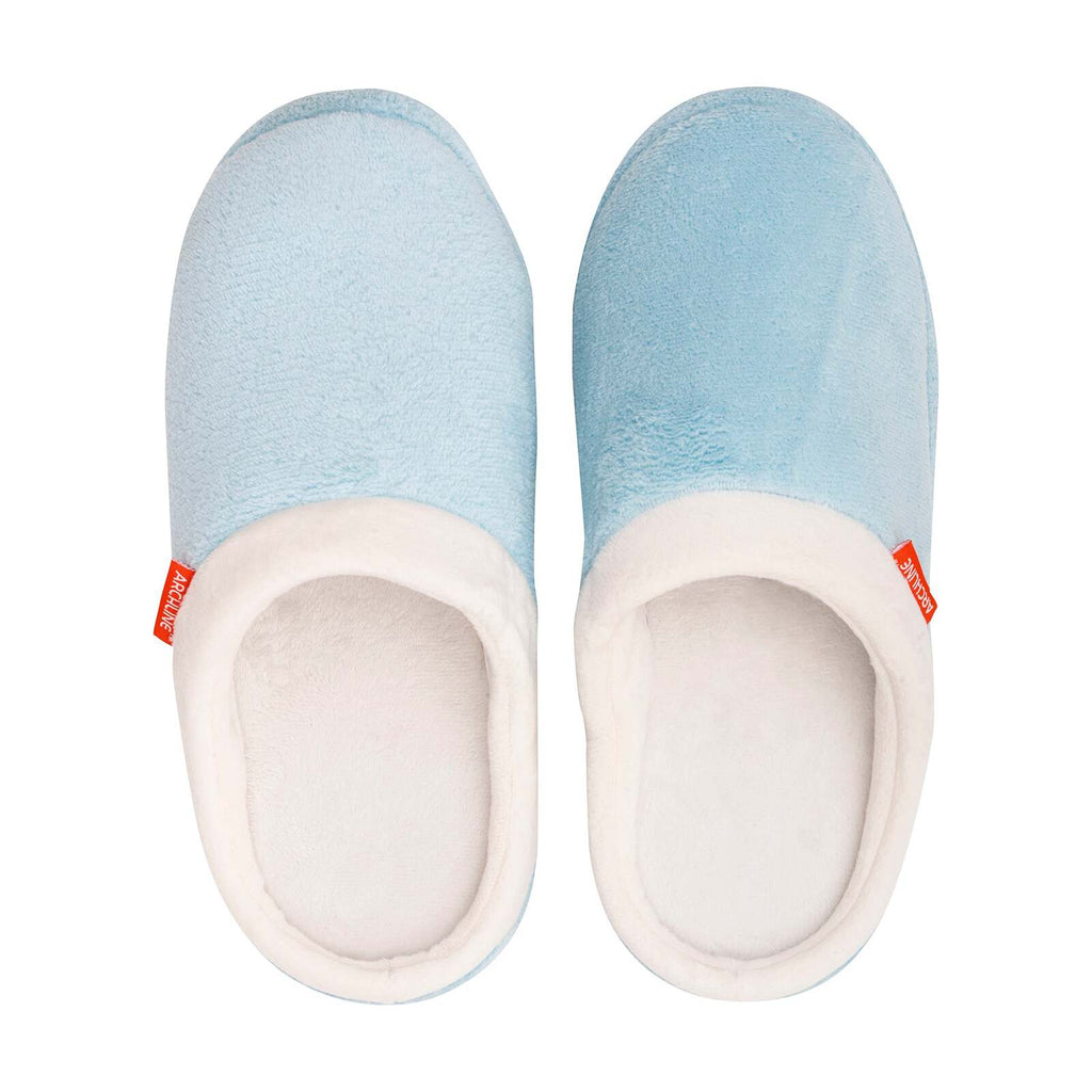 ARCHLINE Orthotic Slippers Slip On Arch Scuffs Pain Relief Moccasins - Baby Blue - EU 42