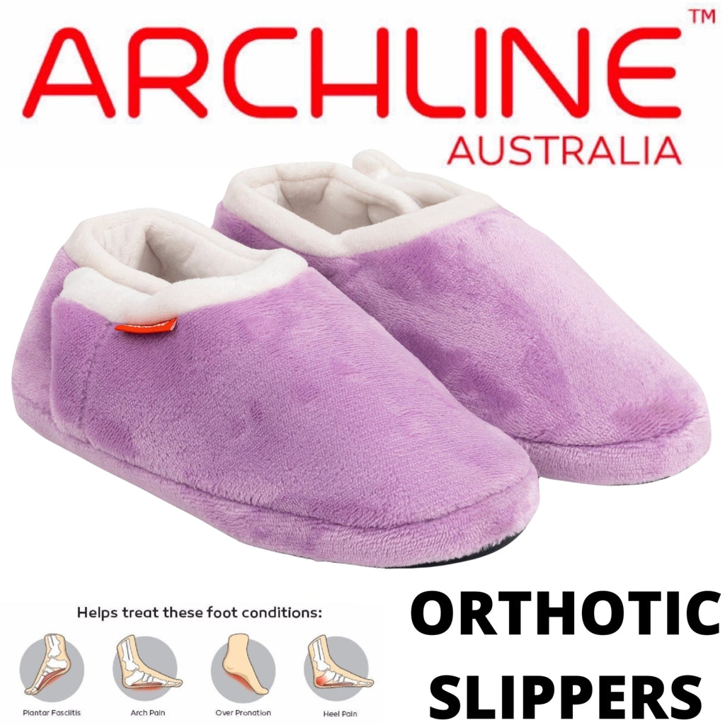 ARCHLINE Orthotic Slippers CLOSED Arch Scuffs Pain Relief Moccasins - Lilac - EU 37