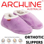 ARCHLINE Orthotic Slippers CLOSED Arch Scuffs Pain Relief Moccasins - Lilac - EU 37