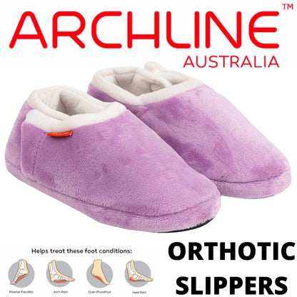 ARCHLINE Orthotic Slippers CLOSED Arch Scuffs Pain Relief Moccasins - Lilac - EU 37