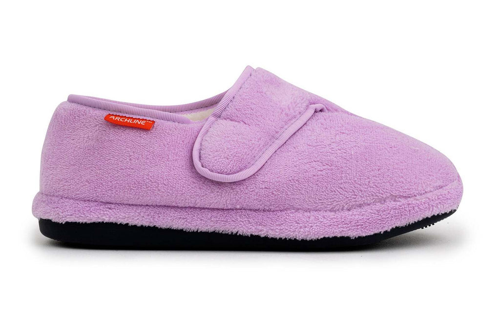 ARCHLINE Orthotic Plus Slippers Closed Scuffs Pain Relief Moccasins - Lilac - EU 38