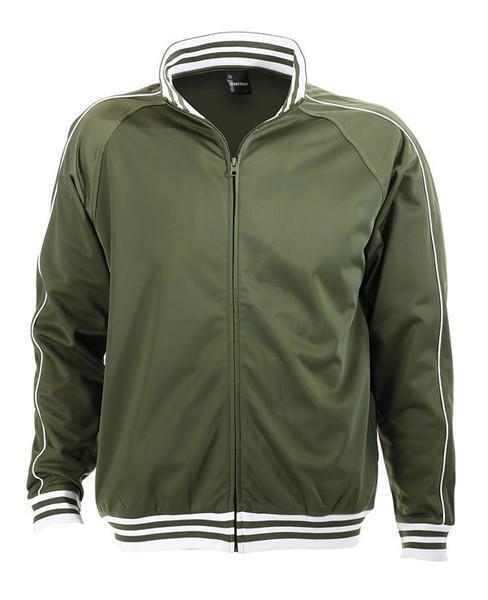 Identitee Mens Varsity Track Suit Top Jacket Jumper Long Sleeve Sunset Urban Casual - Army Green - XXX-Large Main image