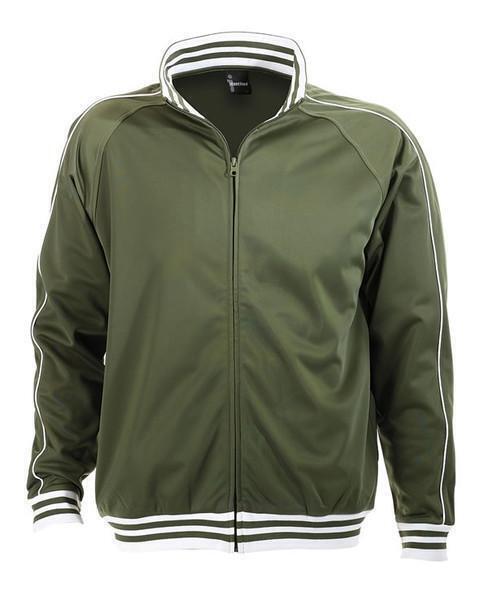 Identitee Mens Varsity Track Suit Top Jacket Jumper Long Sleeve Sunset Urban Casual - Army Green - XXX-Large Secondary image