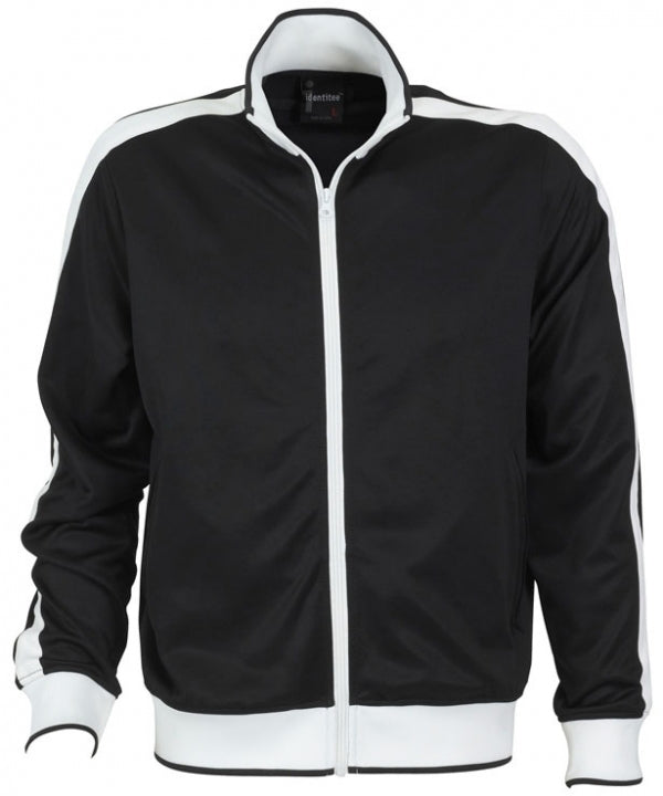 Identitee Mens Varsity Track Top Jacket Tracksuit Warm Winter Jumper Long Sleeve - Black/White - L Secondary image