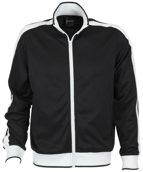 Identitee Mens Varsity Track Top Jacket Tracksuit Warm Winter Jumper Long Sleeve - Black/White - XXL Main image