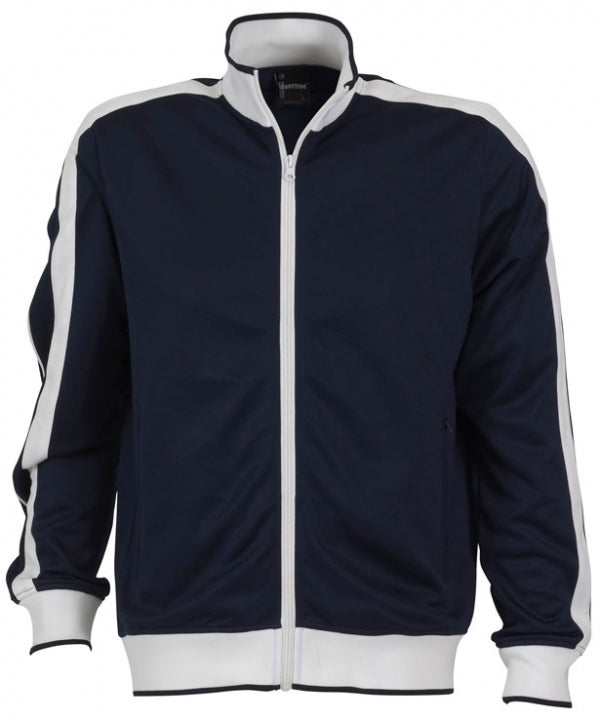 Identitee Mens Varsity Track Top Jacket Tracksuit Warm Winter Jumper Long Sleeve - Navy/White - S Secondary image