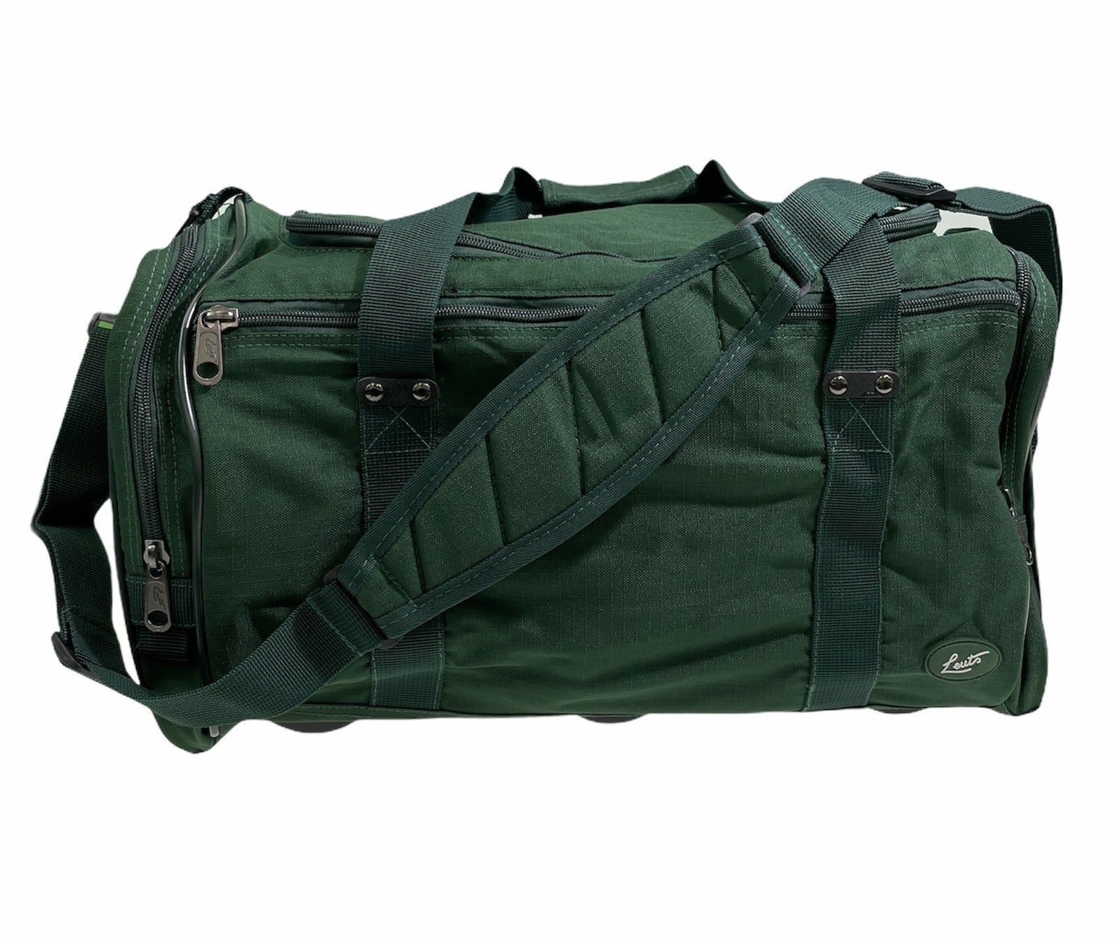 44L Travel Foldable Duffel Bag Gym Sports Luggage Travel Foldaway D-Zip Top School Bags - Bottle Green Main image