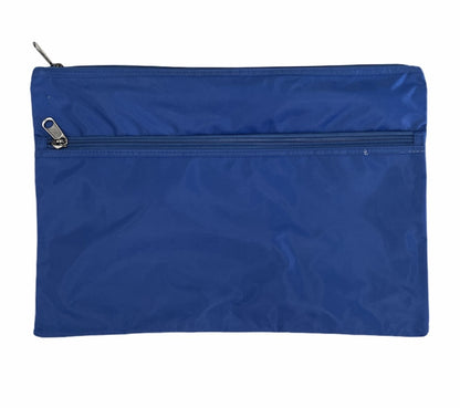 Leuts Twin Zip Jumbo Pencil Case Travel Bag Pouch Storage School Office Pen - Royal Blue