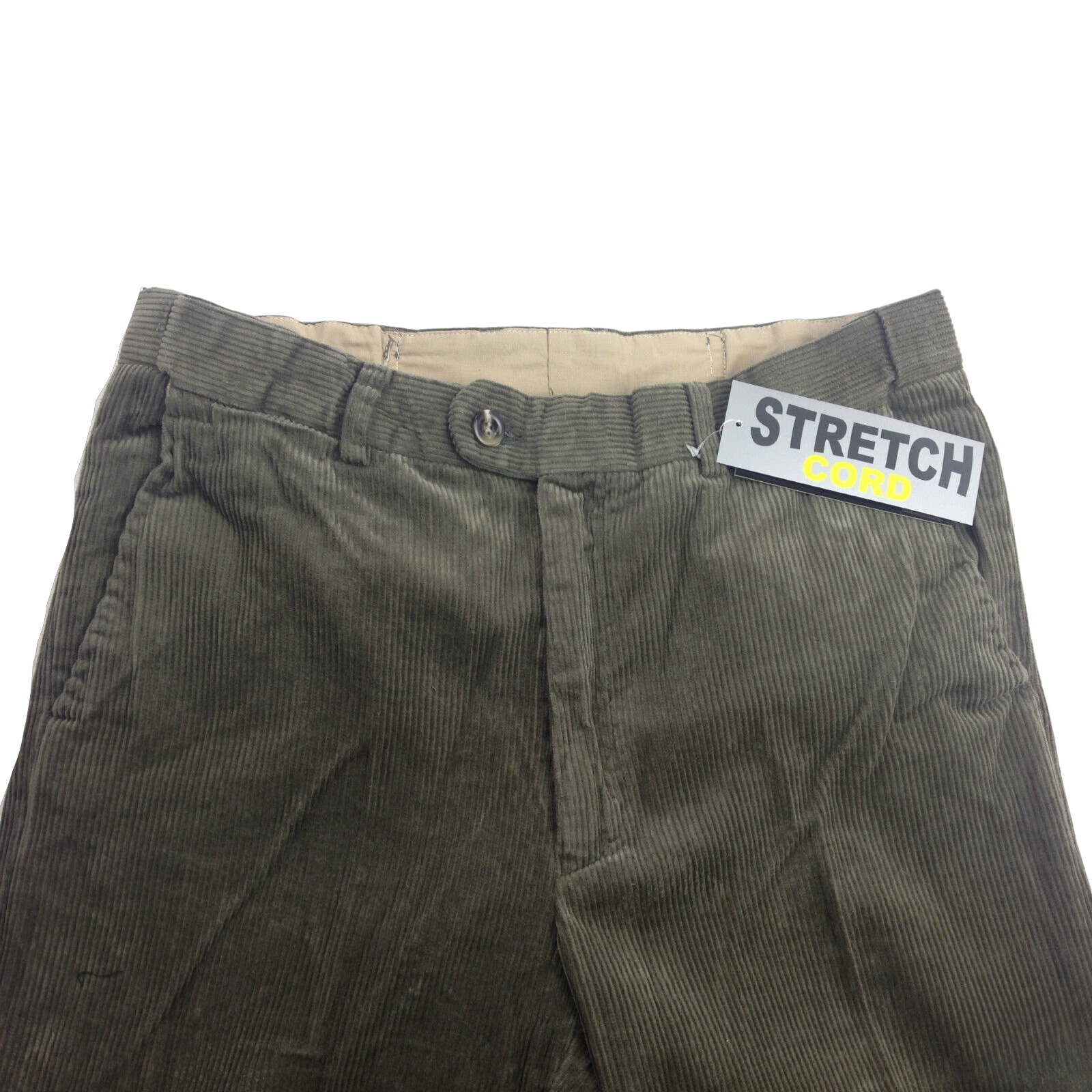 MENS CORDUROY PANTS Trousers Cords Casual STRETCH COTTON Size 32""-44"" Adjustable - Olive (89) - 97 (38"") Main image