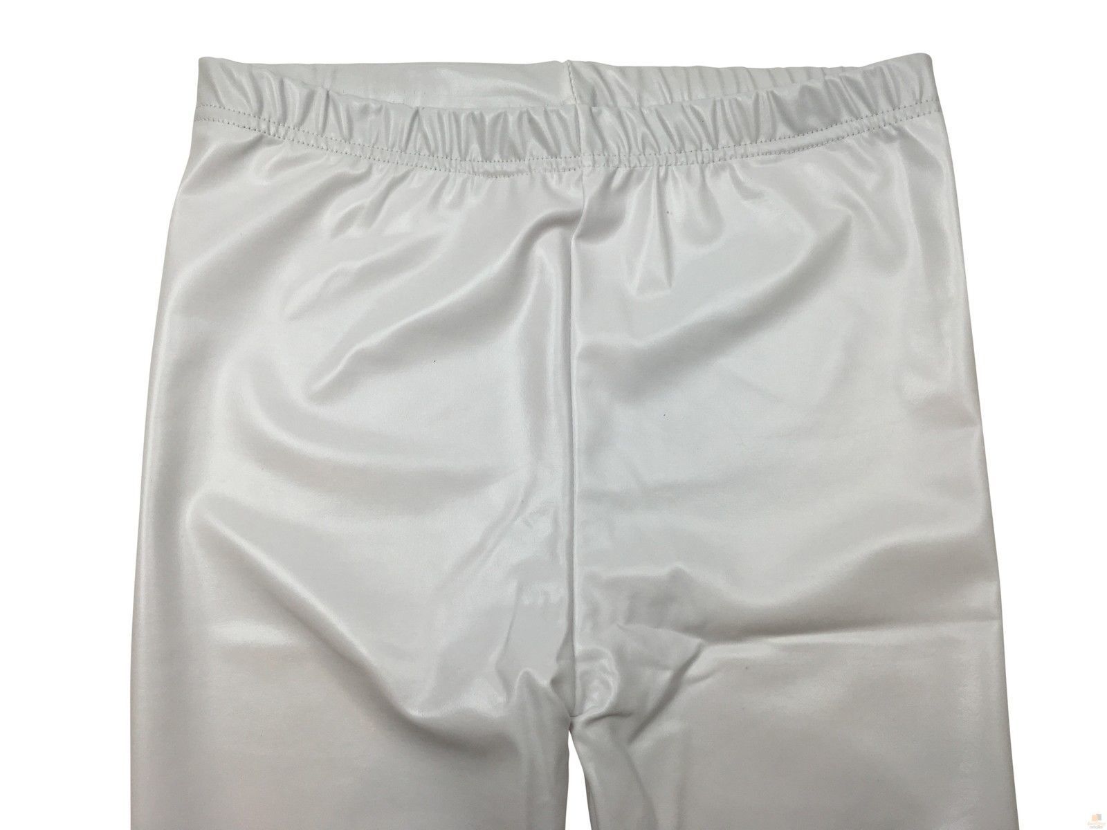 Metallic Leggings Stretchy Pants Neon Fluro Shiny Glossy Dress Up Dance Party - White Main image