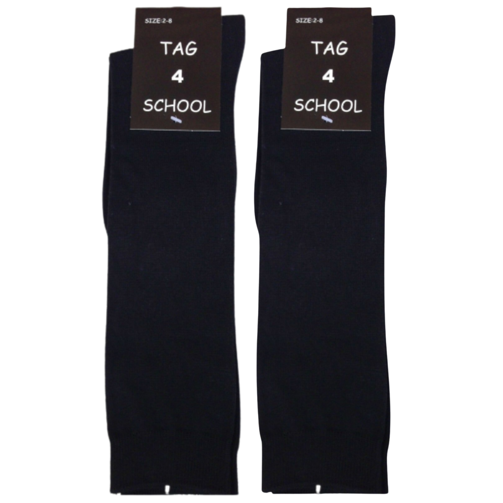 2x Pairs SCHOOL SOCKS Plain Ribbed Knee High Cotton Rich Girls Boys Unisex Kids -  - 2-8 (10-12 Years Old) Secondary image