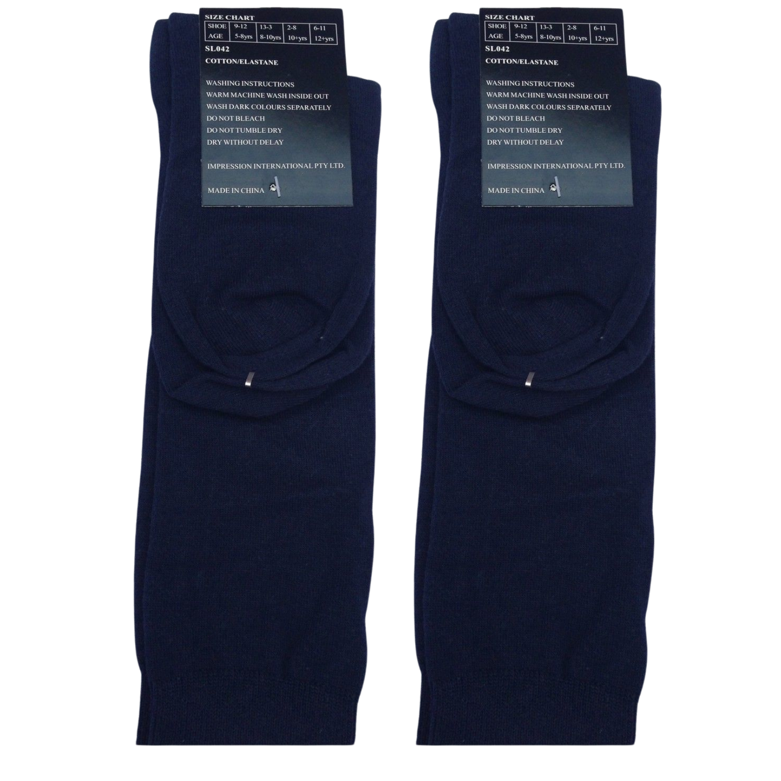 2x Pairs SCHOOL SOCKS Plain Ribbed Knee High Cotton Rich Girls Boys Unisex Kids -  - 2-8 (10-12 Years Old) Secondary image