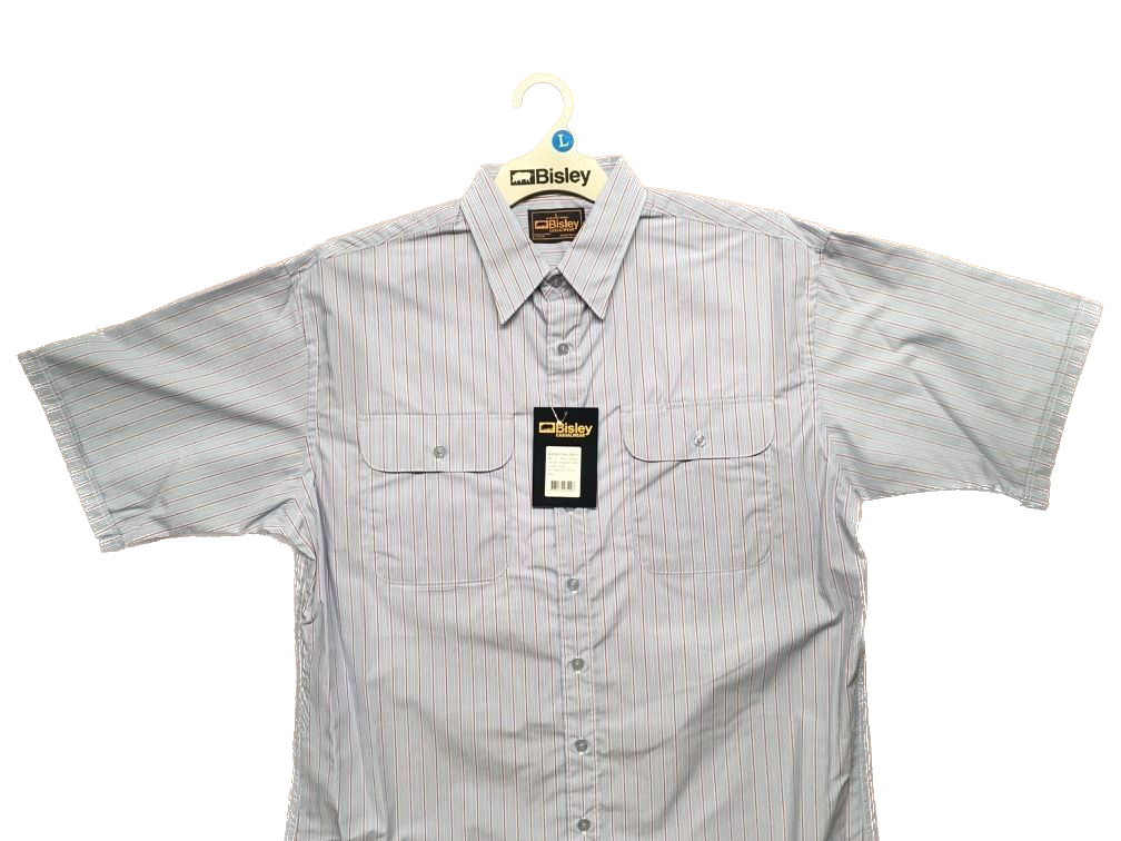 BISLEY SHORT SLEEVE SHIRT Everyday Casual Business Work Cotton Blend Check - BS2552_VPLB (PLB) - L Main image