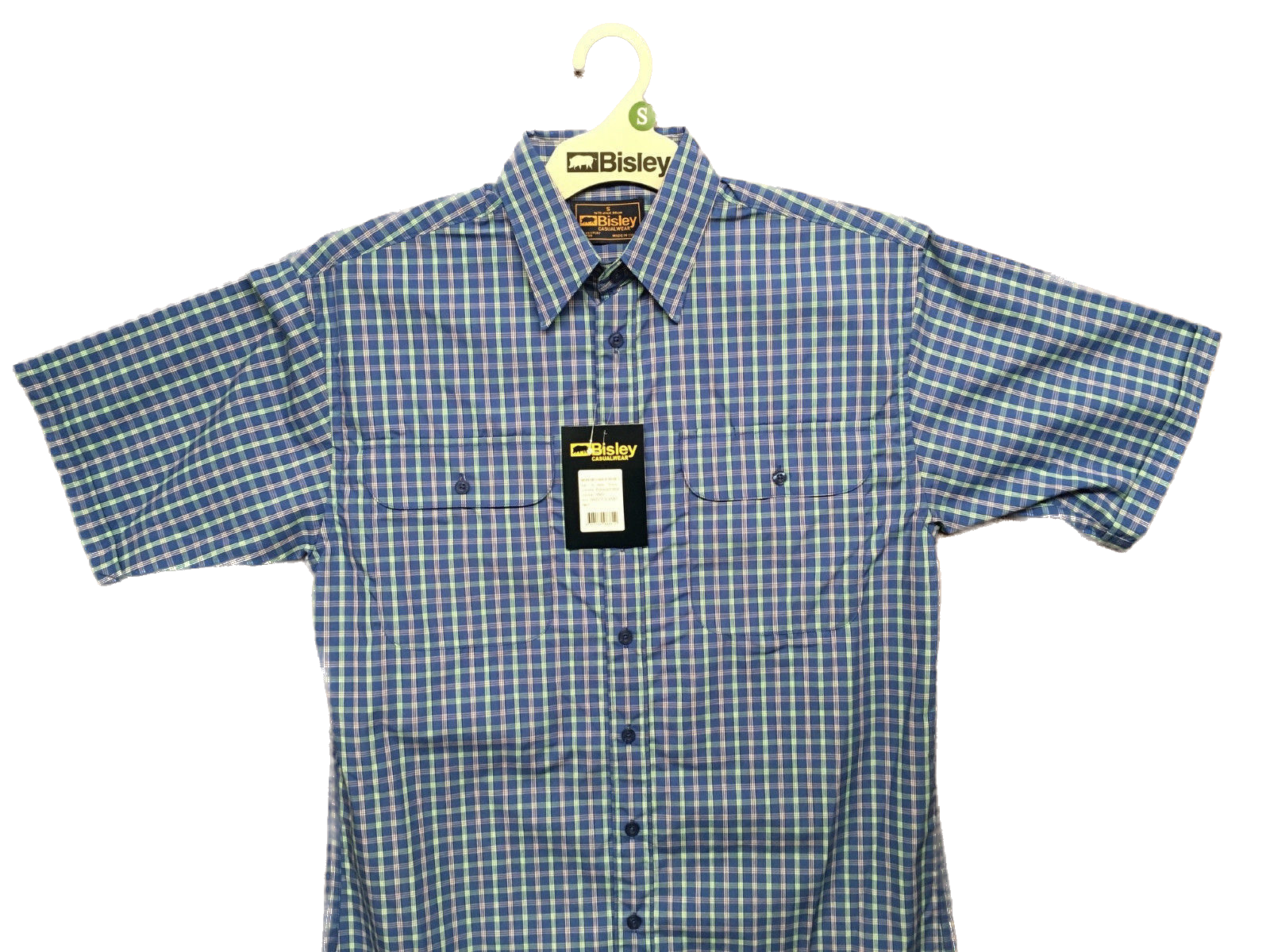 BISLEY SHORT SLEEVE SHIRT Everyday Casual Business Work Cotton Blend Check - BS2573_CAMO (AMO) - S Main image