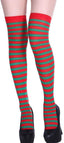 Christmas Over The Knee Socks Red Green Xmas Candy Cane Striped Socks Elf