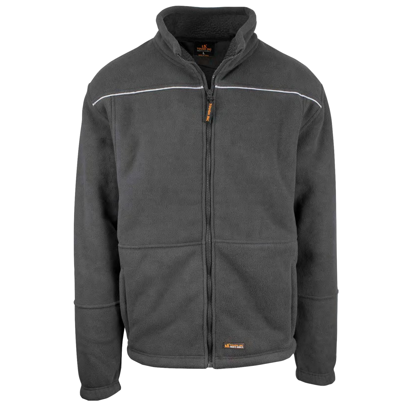 Mens Full Zip Sherpa Polar Fleece Jumper Lined Warm Winter Jacket Pullover - Black - XXL Main image