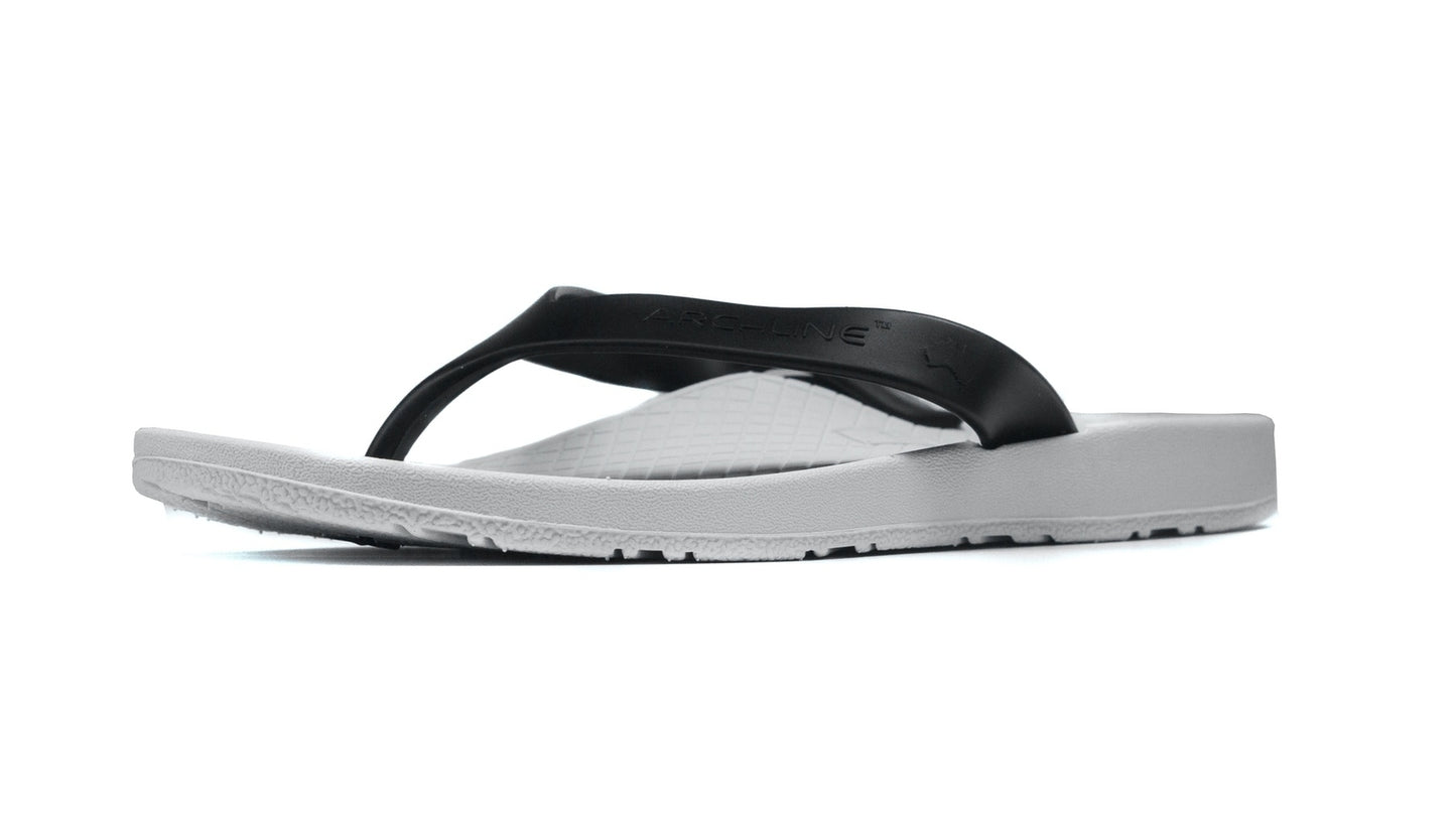 ARCHLINE Flip Flops Orthotic Thongs Arch Support Shoes Footwear - White/Black - EUR 35
