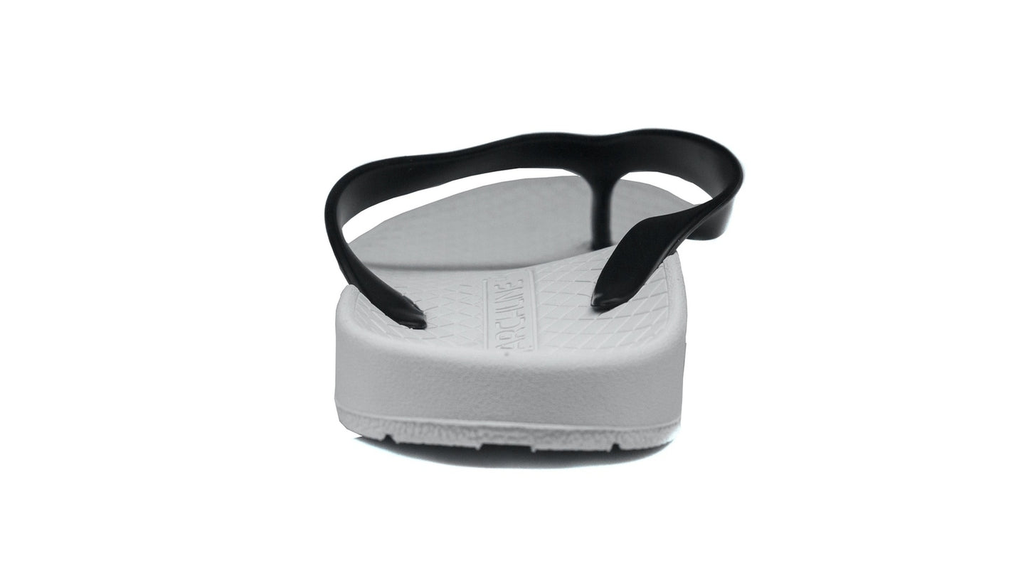 ARCHLINE Flip Flops Orthotic Thongs Arch Support Shoes Footwear - White/Black - EUR 35