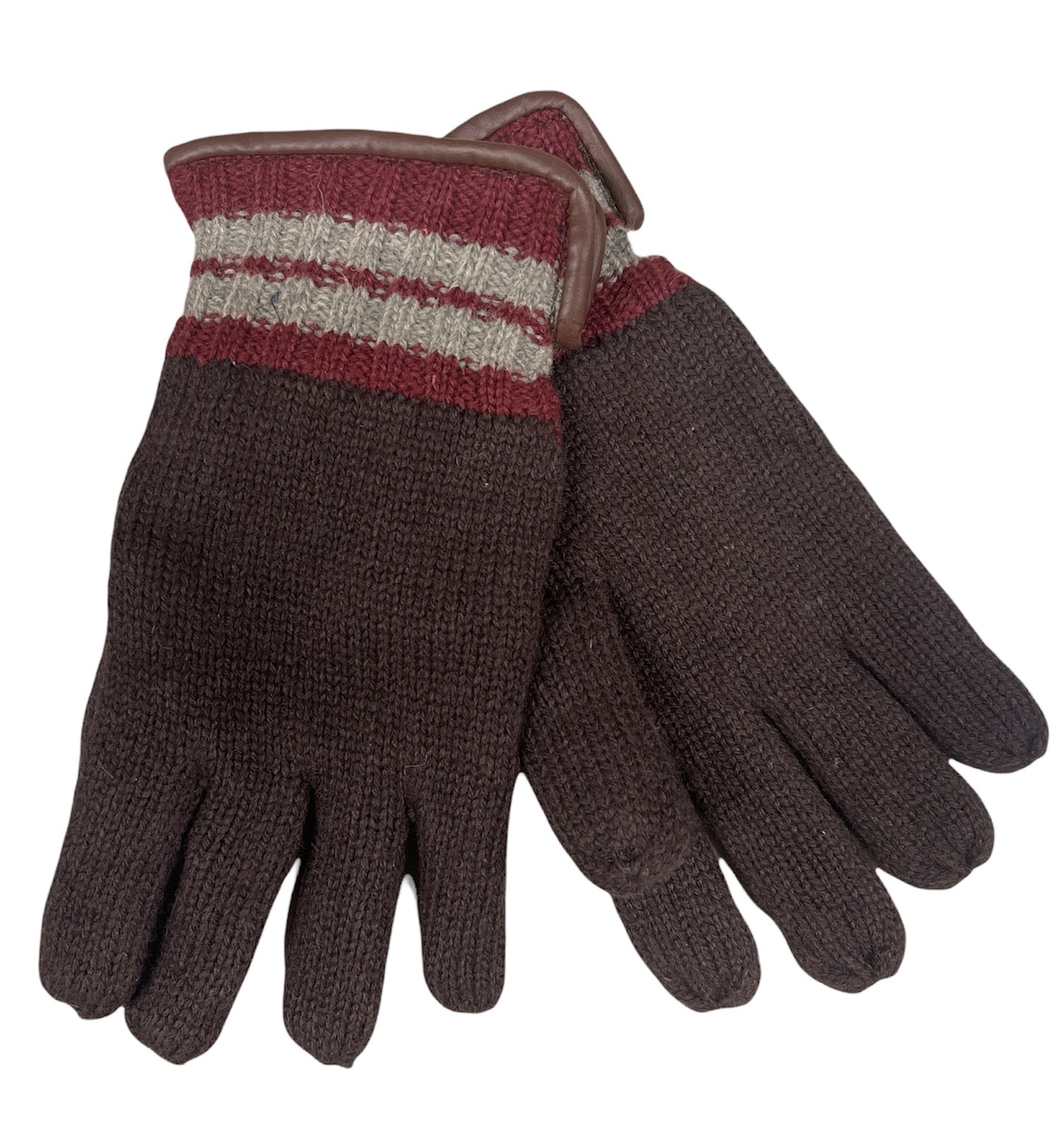 DENTS Wool Gloves Winter w/ Warm Fleece Insulated Thermal Knitted - Brown Main image