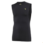 Diadora Mens  Compression Sleeveless Muscle Top Gym Thermal - Black - XXL