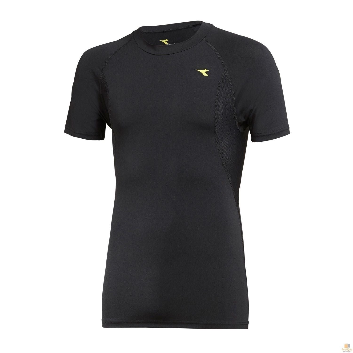 Mens DIADORA Compression Short Sleeve T Shirt Top Gym Thermal - Black - XXL Main image