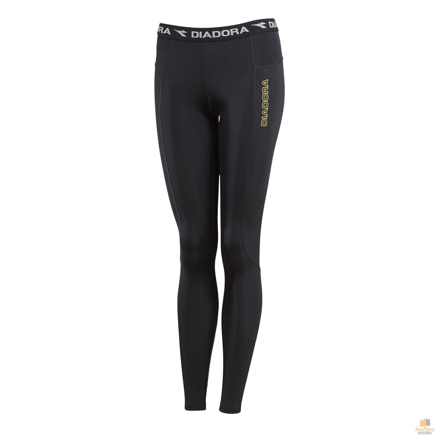 DIADORA Ladies Compression Sports Full Length Tights Gym Yoga - Black - 12 Secondary image