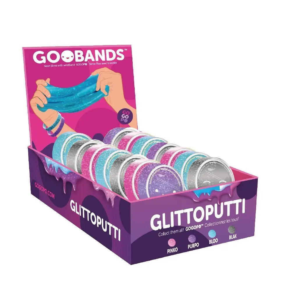1PC GLITTOPUTTI Arm Bands Silicone Slime Wristband w Tub - Assorted Colours Secondary image