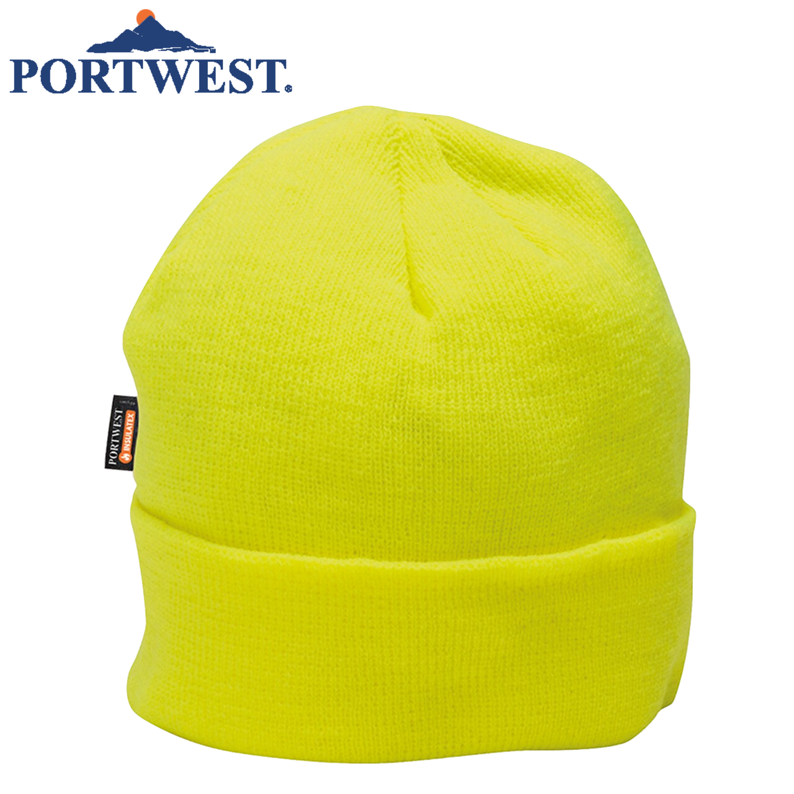 PORTWEST InsulaTex Hi Vis Beanie Fleece Thermal Insulated Workwear Hat - Yellow Secondary image