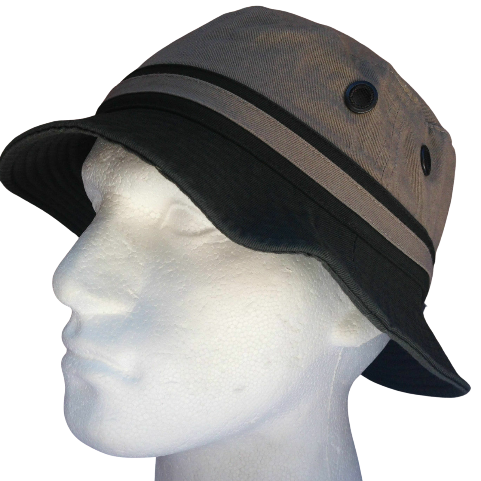 DENTS 100% Cotton Bucket Hat Fishing Summer Sun Hiking Cap Brim - Khaki - 59cm Main image