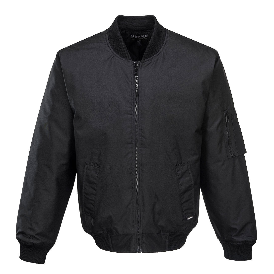 HUSKI Mens Quilted Combat Bomber Waterproof Jacket Windproof Workwear Coat - Black - XXL Secondary image