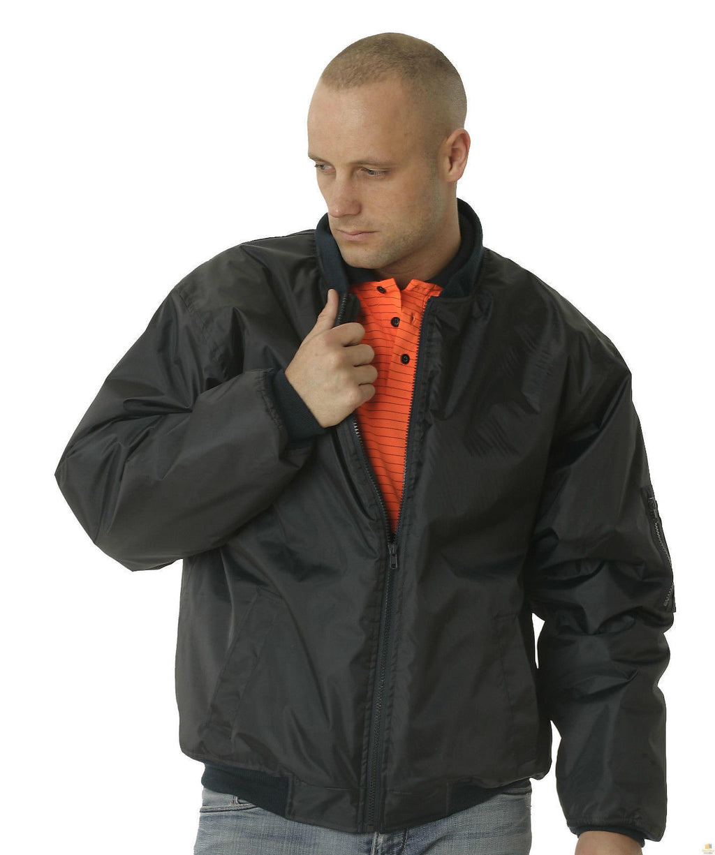 HUSKI Mens Quilted Combat Bomber Waterproof Jacket Windproof Workwear Coat - Navy - 6XL