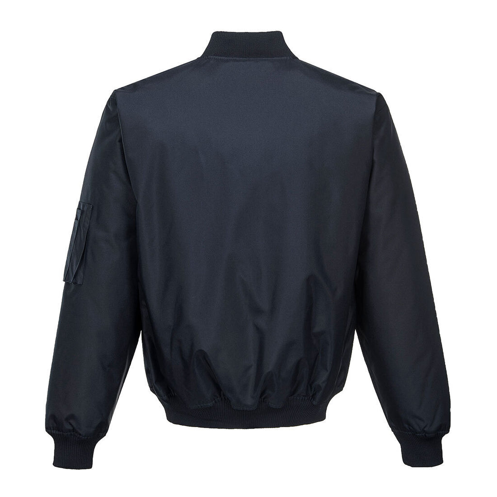 HUSKI Mens Quilted Combat Bomber Waterproof Jacket Windproof Workwear Coat - Navy - X-Small