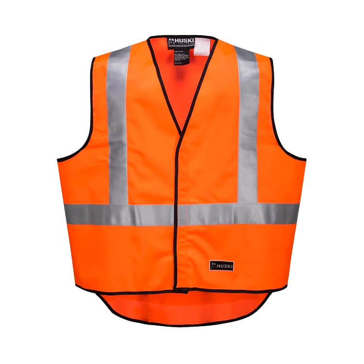HUSKI Hi Vis Patrol Vest 3M Reflective Tape Safety Workwear High Visibility - Orange - L Main image