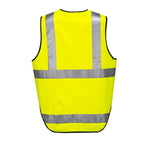HUSKI Hi Vis Patrol Vest 3M Reflective Tape Safety Workwear High Visibility - Yellow - L