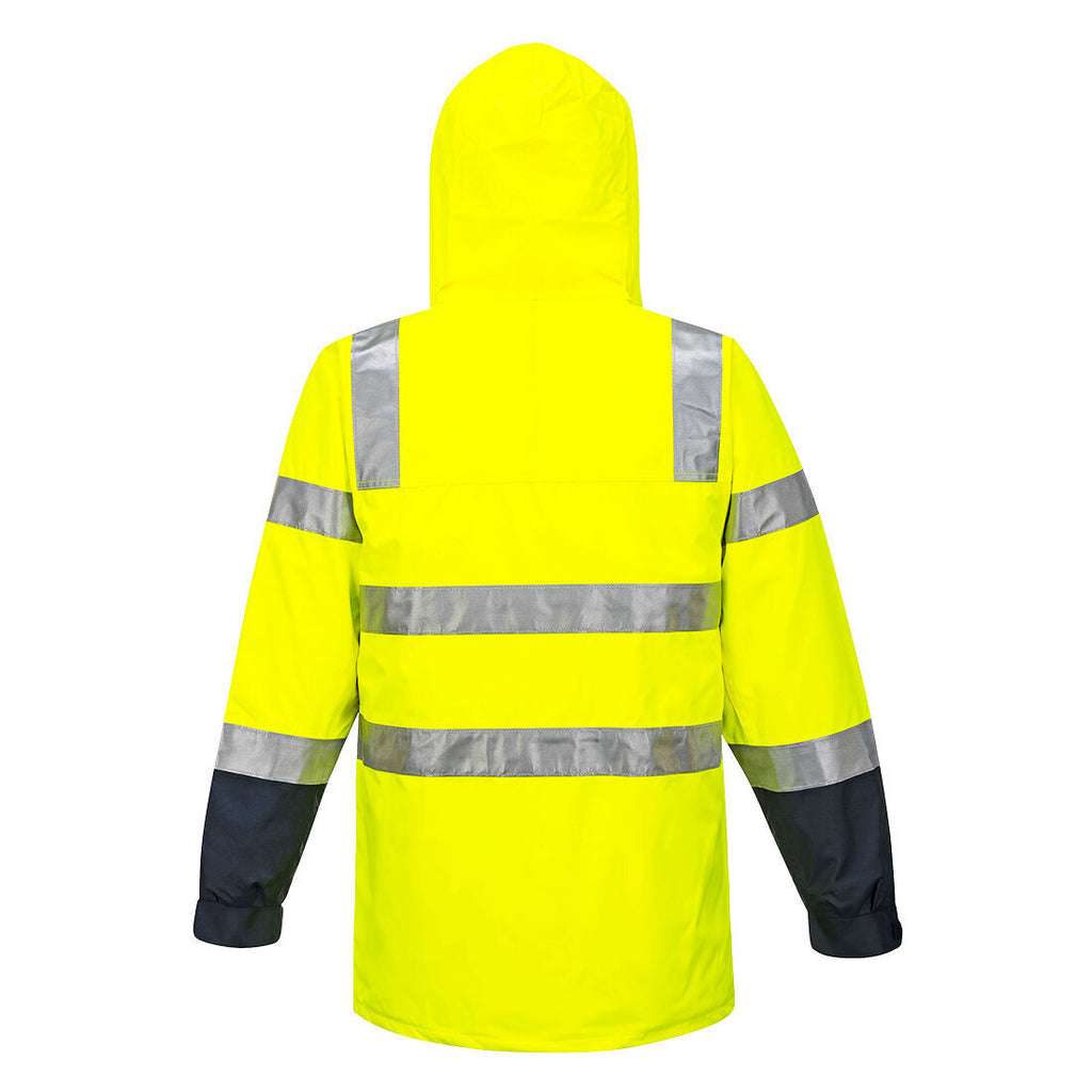 HUSKI Transit Hi Vis Waterproof Jacket Industrial Workwear Reflective UPF 50+ - Yellow - S (92cm)