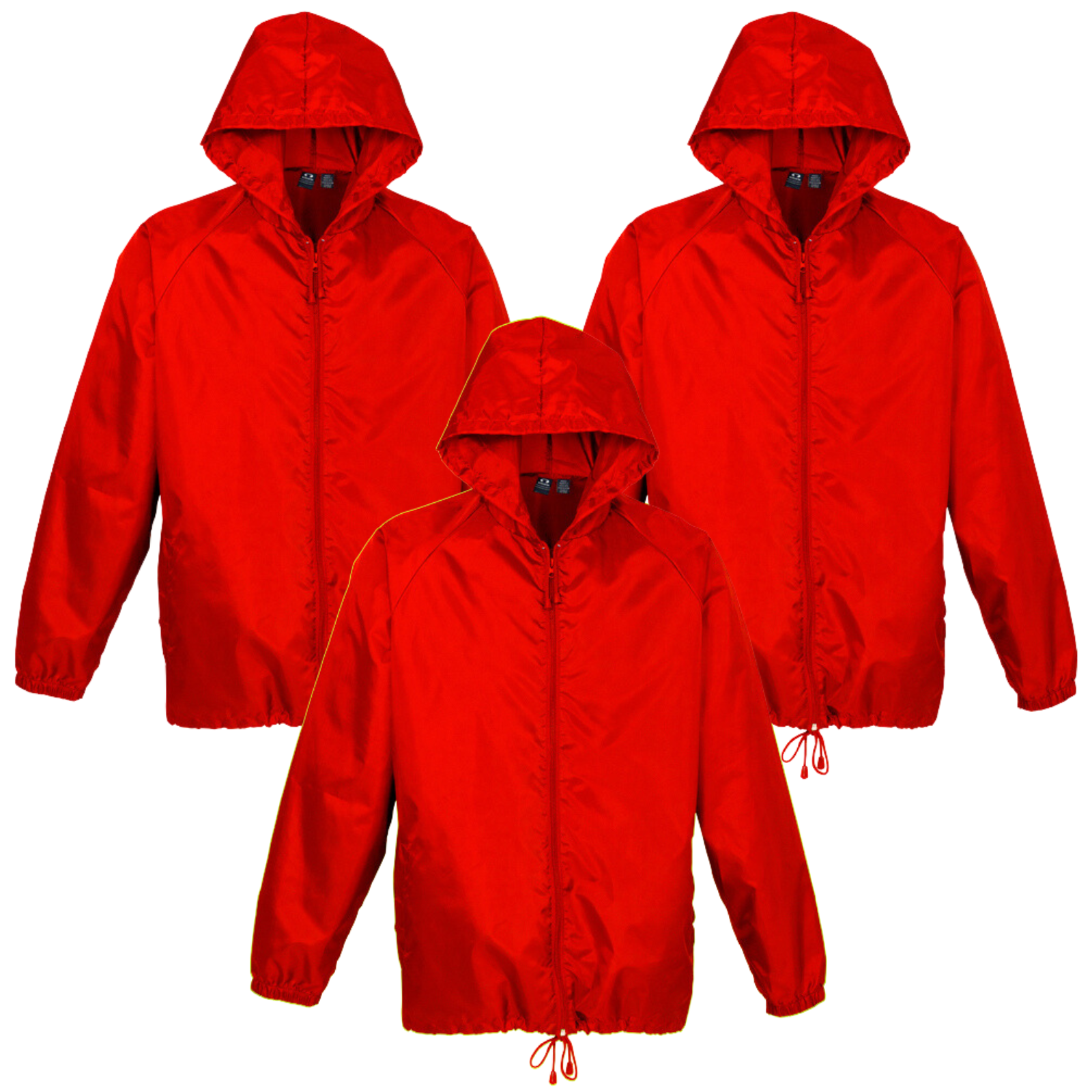 3x Kids Spray Jacket Outdoor Hike Rain Sport Poncho Waterproof - Red Secondary image