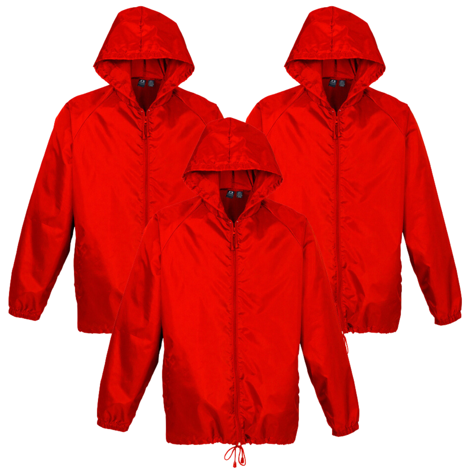 3x Youth Spray Jacket Outdoor Casual Hike Rain Sport Poncho Waterproof - Red Secondary image