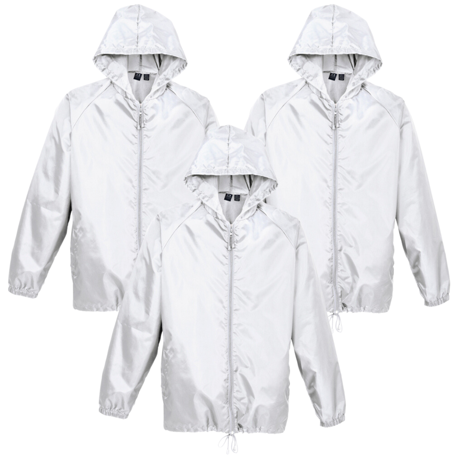 3x Kids Spray Jacket Outdoor Hike Rain Sport Poncho Waterproof - White Main image