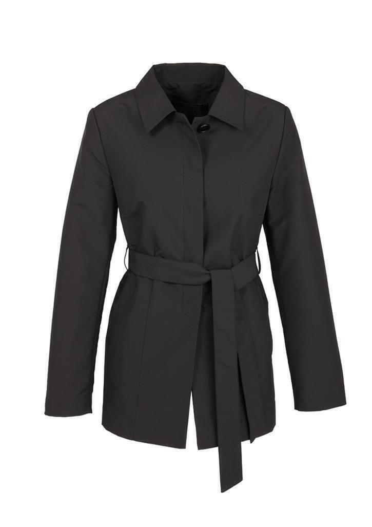 Womens Winter Button Long Trench Coat Jacket Parka Overcoat - Black - XX-Large Secondary image