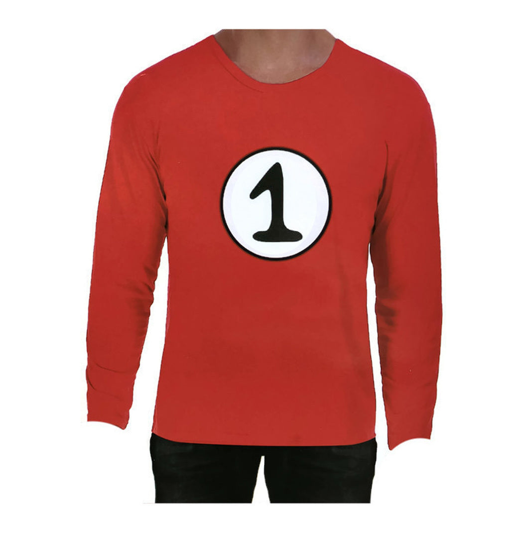 Dr. Seuss Adult Cat In The Hat Thing 1 Dr Seuss Red Top Party Costume Book Week  - S Main image