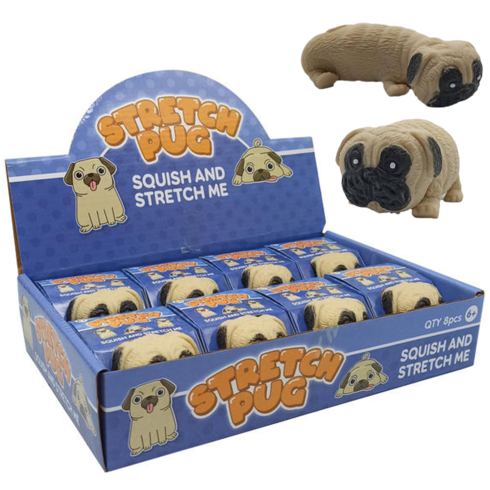 8x Stretch Pug Fidget Anti Stress Sensory Squishy Dog Puppy Autism Anxiety ADHD Secondary image