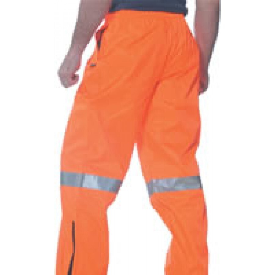 Huski Mens Tarmac Hi Vis Trousers Pants High Visibility Safety Pants - Orange - 5XL (117cm) Main image